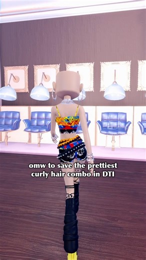 PRETTY CURLY HAIR COMBO TUTORIAL IN DTI!!❤️ #dresstoimpress