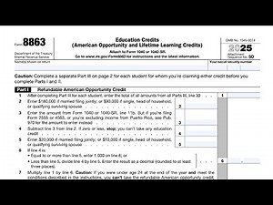 IRS Form 8863 walkthrough (Education Credits)