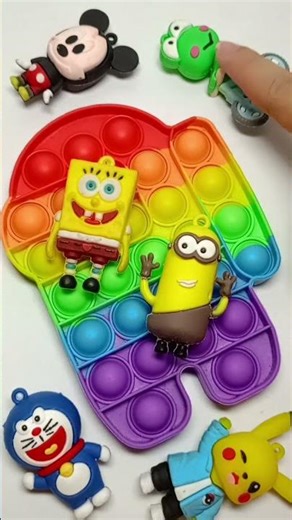 Crazy Among Us Pop It With Childhood Cartoon Characters ❤️🥺😍 #satisfying #shorts #toys