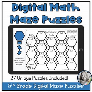 Math Maze Digital Puzzle Reviews 5th Grade Math Station