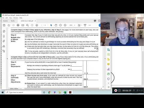 2020 New W4 and Payroll Withholding in Excel