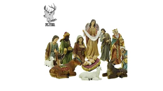Religious Holy Family Resin Nativity Set Life Size Christmas Nativity Set Statue for Decoration