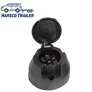 [Hot Item] Waterproof 7 Pin Trailer socket Adapter, 12V Electrical Connector for Truck, RV, Caravan