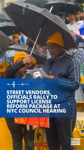 遼⌚ Street vendors and elected officials rallied outside of City Hall on Tuesday as the NYC Council held a hearing on a reform package that would remodel vending operations, allowing for more vendors to receive a license, more vending locations and diminished criminal liability.  Amanda Alexandre reports: | 1010 WINS | Facebook