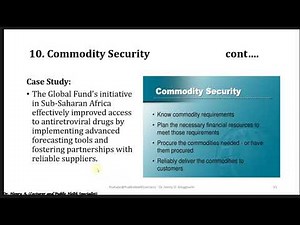 Logistics Management Systems (LMS) in the Health Sector: Part 4 – Commodity Security & Management.