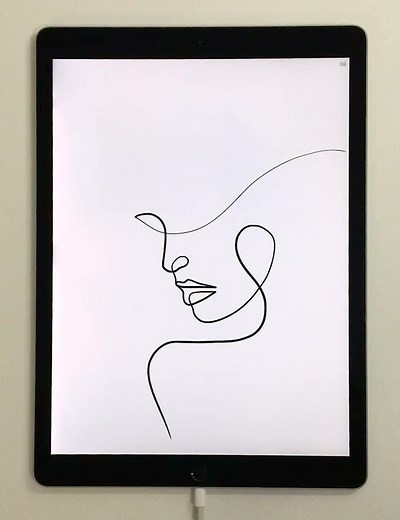 Minimal One Line Drawings of Faces Using the Apple iPad Pro and ProCreate App