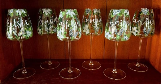Hand-painted Wine Glasses Super Custom Design Non-floral(stem or Stemless) - Etsy