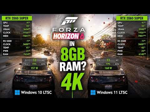 Can Forza Horizon 6 Run on 8GB RAM? Windows 11 LTSC vs Windows 10 LTSC
