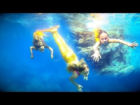 Mermaids swimming in the sea by Carla Underwater