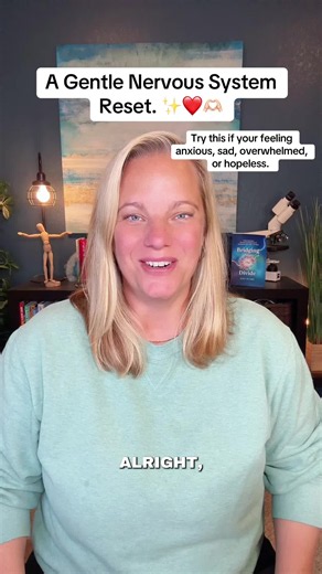 Try this gentle nervous system reset to feel calmer, less stressed, more centered, less anxious, and more like yourself. This is a somatic healing practice that can help you get into the parasympathetic nervous system state. This process is great to do before bed as it will help your body calm down for sleep. #fyp #anxiety #nervoussystemhealing #anxietyrelief #anxietydisorder
