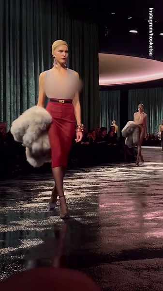 Elsa Hosk stuns as she attends YSL show at Paris Fashion Week