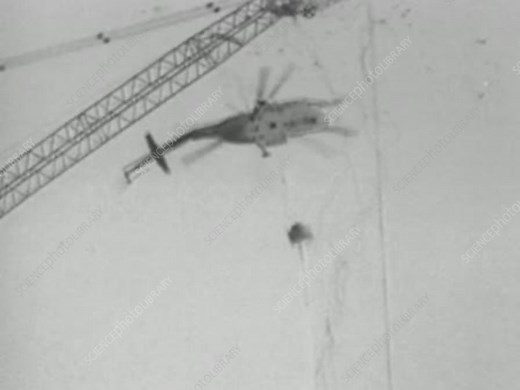 Chernobyl helicopter crash, 1986 - Stock Video Clip - K004/1009