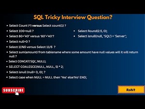 🔥 12 Tricky SQL Server Interview Questions You Must Know (NULL, COUNT, ROUND Explained!)