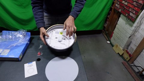 Flush Mount Ceiling Light, 12 inch LED Ceiling Light Fixture, Matte White with Wood, 4500K/24W(150w Equiv.), Not Dimmable Indoor Lighting Fixtures Ceiling for Bedroom and Hallway