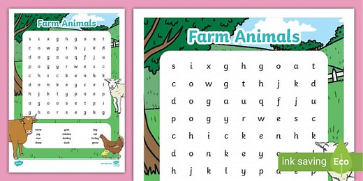 Farm Animal Word Search