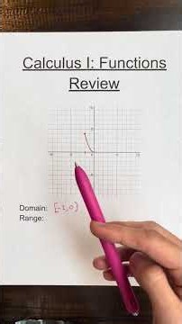 Calculus I: Part 2 - Functions Review - Domain and Range
