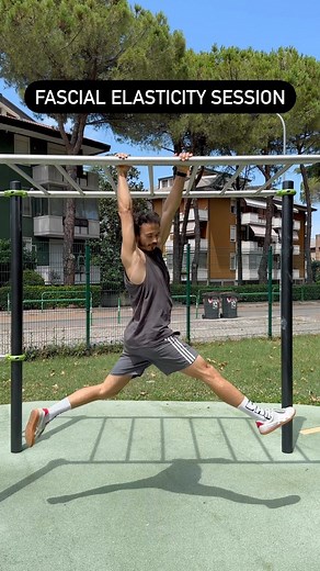 Marcello Palozzo on Instagram: "Fascial elasticity session Let’s continue to bring some sound elasticity into the body. Towards unity, away from fragmentation. Here’s a scheme you can use after a brief warm up. Use regressions or progressions to fit the rep ranges provided. Specific prep A1. Rotational hang x 15-30 seconds A2. Diagonal throws x 20 throws per arm A3. Omega leg swings x 5/5 reps Then B1. Explosive push up B2. Chameleon X-pulls B1-B2 x 4-6 reps x 6 sets / 3 minutes rest after B2 C1