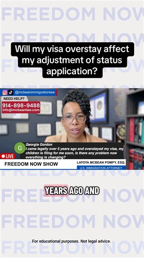⚖️ Will a visa overstay hurt your chances of getting a green card through adjustment of status? The good news? There are answers and legal options. 💌 Stay informed with the latest immigration updates—subscribe to our FREE newsletter today: mcbeanlaw.com/subscribe #mcbeanlaw #immigration #immigrationlawyer #immigrationattorney #immigrationnews #immigrationlaw #immigrationservices #immigrationrights #newyorkimmigration #undocumented #freedomnow #immigrantsmakeamericagreatagain #newyork | McBean I