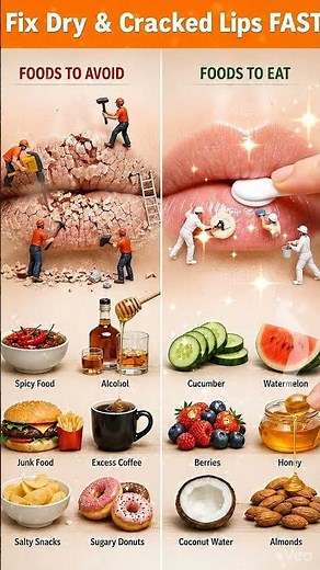 Fix Dry & Cracked Lips FAST 👄 Best Foods for Soft Healthy Lips