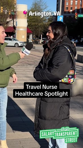 How much does a #TravelNurse make? We asked @layla!📍Washington, DC Learn more about different healthcare jobs at the link in our bio! #IndeedPartner #salarytransparentstreet #salarytransparency #paytransparency #indeedjobs #healthcarejob #travelnurse #travelnursejobs #travelnursepay