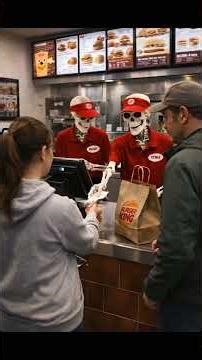 Skeleton Workers Spotted on Burger King Night Shift 💀🍔 (Creepy Footage)
