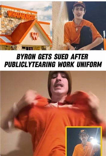Byron Gets Sued After Publicly Tearing Work Uniform. #usa #tiktok #whataburger #fired #standingupforjustice