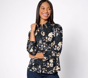 Denim & Co. Classic Tunic Shirt with French Cuff - QVC.com
