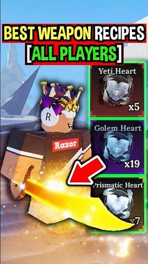 New BEST WEAPON RECIPE GUIDE in The Forge Roblox