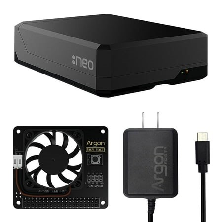 Argon NEO Case with Fan HAT and Power Supply (Type-C) for Raspberry Pi 4 | Supports Cooling Fan, Camera, and LCD Display | GPIO and PoE Pins are Accessible - Walmart.ca