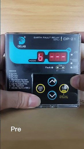 DP-21 (DTL) Earth Fault Relay (Reset trip memory & Fault Start Memory)