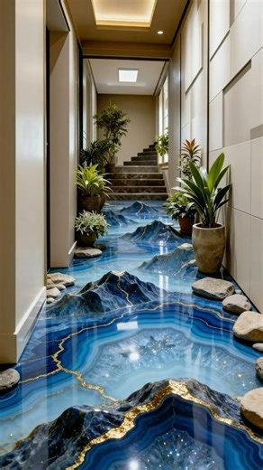 Luxury Blue Geode Epoxy Floor Timelapse #epoxyfloor #epoxycoating