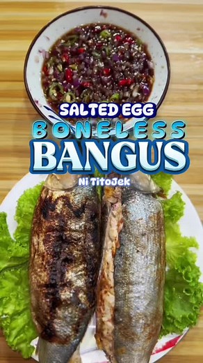 InihaW Na Salted Egg Boneless Bangus Recipe