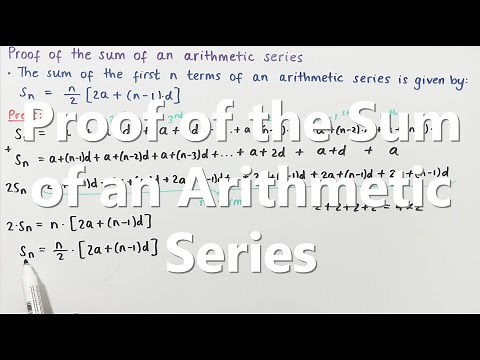 Proof of the Sum of an Arithmetic Series
