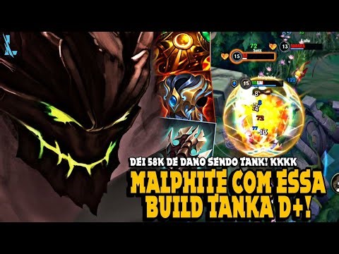 DEI QUASE 60K DE DANO DE MALPHITE!! TANK E CARREGUE SUAS PARTIDAS COM A MELHOR BUILD!! LoL Wild Rift