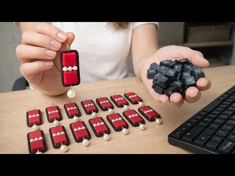I made 20 of these keyboard earrings from a broken keyboard… and sold them all! 😍💰