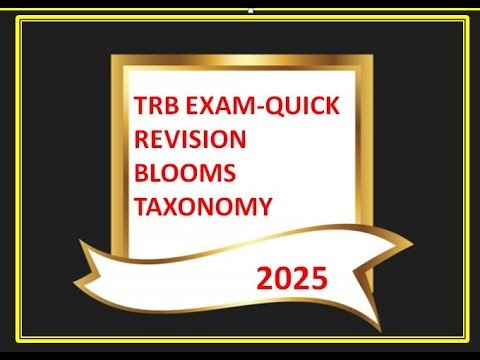 VISION SCIENCE @TRB EXAM@EDUCATION/QUICK REVISION/BLOOMS TAXONOMY/TETRAB