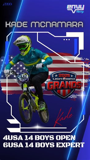 🇺🇸 𝗚𝗥𝗔𝗡𝗗𝗦 𝟮𝟬𝟮𝟱 🇺🇸 Congratulations to @kade_mcn on an incredible week at the USA BMX Grand Nationals! Kade's amazing achievemnents seen him place in both Mains with a 4USA finish in 14 Boys Open and 6USA in 14 Boys Expert classes. What a finish for 2025 💪👏🏆 #supercrossbmx #greatestraceonearth #Grands2025 @supercrossbmx @supercrossbmxaus @gformau @gformofficial @htcomponentsau @htcomponents @supersportsau @fisthandwear @nologo_racing_oceania_ @bigairbikepark @active_cycles @odigri