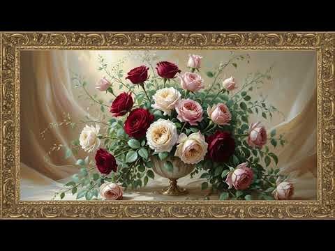 Luxury Rose Bouquet Art for Frame TV | Classic Floral Wall Display 4K | TV Art Gallery Wallpapers