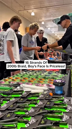 16 strands. 200 pound braided line. The cut was clean his reaction? PRICELESS 😲 #fishing #angler #fishingline #fishinggear #fishingtools | Line Cutterz, LLC.