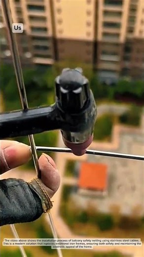 Install stainless steel balcony safety netting