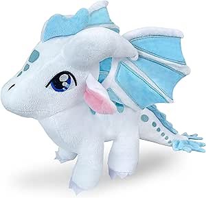 Kobataro Wings Dragon Plush Toys Stuffed Animal Plushies Cute Dragon Figure Merch Present for Kids Aged 3+ (White)
