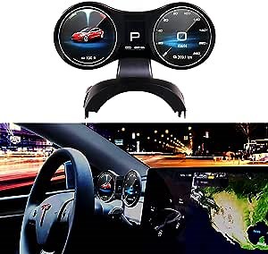 Instrument Cluster,Dashboard Cluster Screen Display for Tesla Model 3 Model Y Standard Long Range Performance with Speedometer Gear Display Driving Mode OEM Style Easy Installation for Dashboard