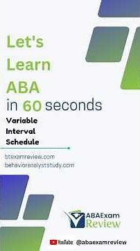 Variable Interval Schedule - Applied Behavior Analysis in 60 seconds | #abaexamreview #bcba #rbt