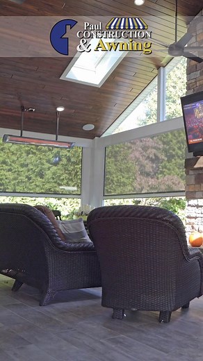 As the weather cools, continue to enjoy your outdoor space - private, protected, and warm. We design and build outdoor living spaces that feel as luxurious as they look. Reach out today and let us help design and build your new favorite room. | Paul Construction & Awning | Facebook