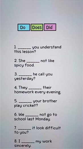 Mastering English Tenses: Do, Does, and Did Explained