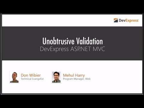 DevExpress ASP.NET MVC: Unobtrusive Validation