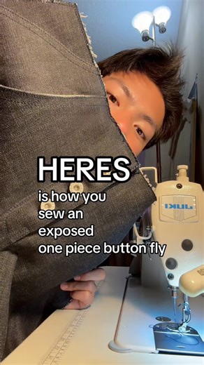 Johnny on Instagram: "EXPOSED ONE PIECE BUTTON FLY TUTORIAL #selvedge #selvedgedenim #handmade #sewing #fashion #tutorial #sewingtutorial #fashionsewing #style #homage"