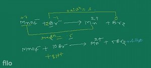MnO4−​ Br−→Mn2  Br2​ (acidic Medium) Solve By Oxidation number... | Filo