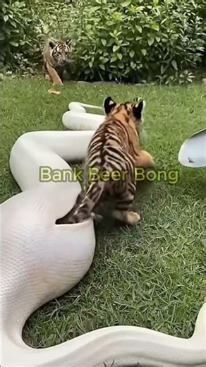 Gorilla rescues tiger from python's belly
