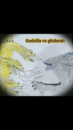 GODZILLA Vs KING GHIDORAH #art #kid #drawing #easydrawingforkids #ghidorah #godzilla #kaiju #dragon